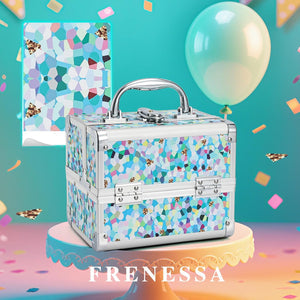 Blue Floral Makeup Case 30 Days Replacement Warranty