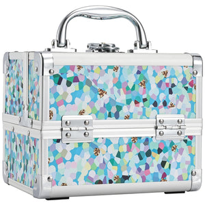 Blue Floral Makeup Case 30 Days Replacement Warranty