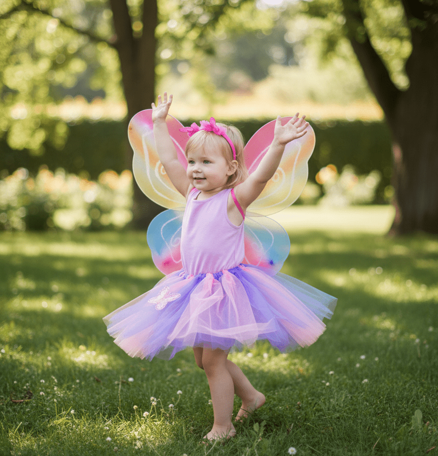 Kids Rainbow Fairy Wings Costume 30 Days Replacement Warranty