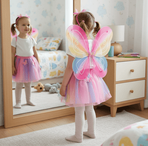Kids Rainbow Fairy Wings Costume 30 Days Replacement Warranty