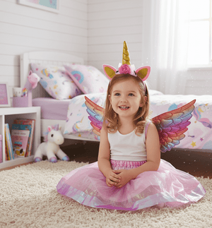 Girls Pink Unicorn Fairy Costume 30 Days Replacement Warranty