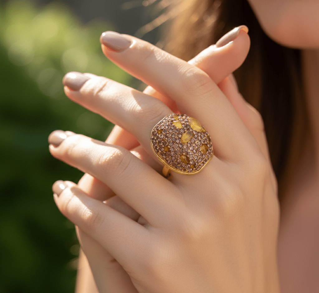 Stone Pavé Statement Ring 30 Days Replacement Warranty